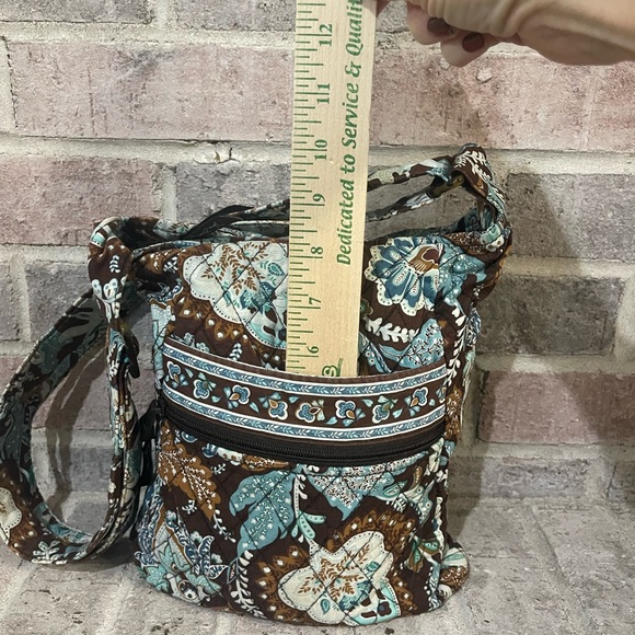 Vera Bradley Brown and Blue Floral Crossbody Bag - Picture 5 of 11